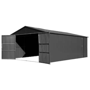 12 ft. W x 30 ft. D Metal Shed with 2 Double Hinged Doors, 360 sq. ft.