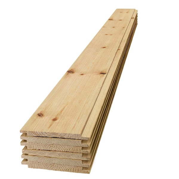 1 in. x 8 in. x 8 ft. Barn Wood Natural Pine Shiplap Board (6-Pack)