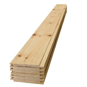 1 in. x 8 in. x 8 ft. Barn Wood Natural Pine Shiplap Board (6-Pack)