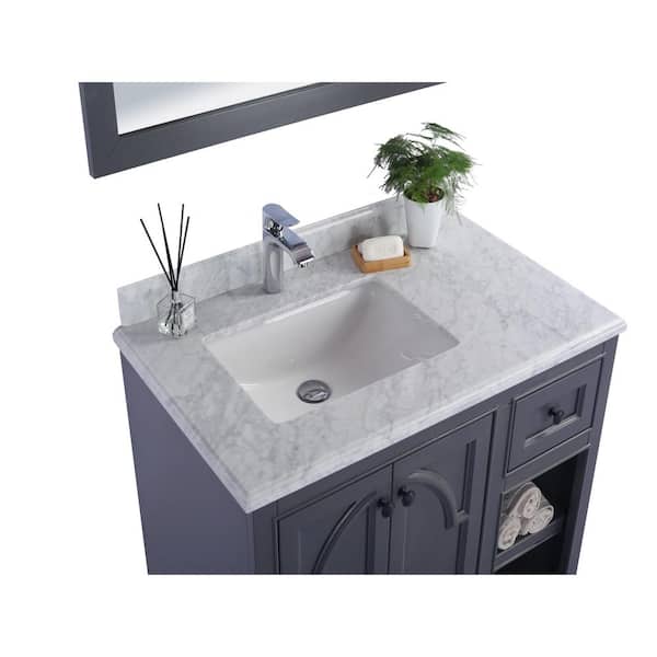 Laviva Odyssey 36 W x 22 D Carrara Marble Vanity Top in