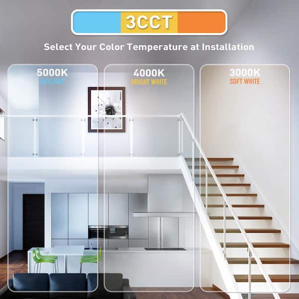 Pro Value Series LED 6 in Round Adj Color Temp Canless Recessed Light for Kitchen Bath Living rooms, Wht 4-Pk