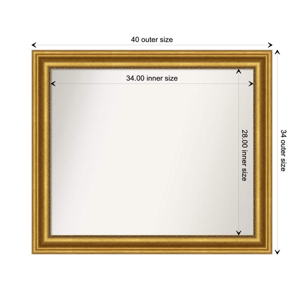Parlor Gold 39.75 in. x 33.75 in. Custom Non-Beveled Recycled Polystyrene Framed Bathroom Vanity Wall Mirror price history on PriceWatchPro