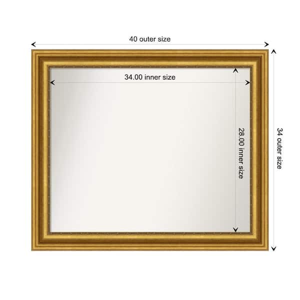 Amanti Art Parlor Gold 39.75 in. x 33.75 in. Custom Non-Beveled Recycled Polystyrene Framed Bathroom Vanity Wall Mirror