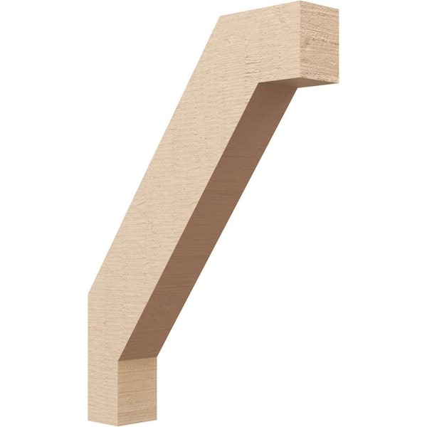 Ekena Millwork 3 in. x 22 in. x 16 in. Burlington Rough Cedar Woodgrain Timberthane Polyurethane Knee Brace, Primed