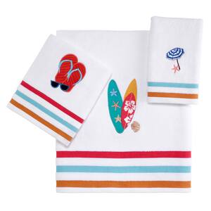 Surft Time 3 Pc 100% Cotton Towel Set In White