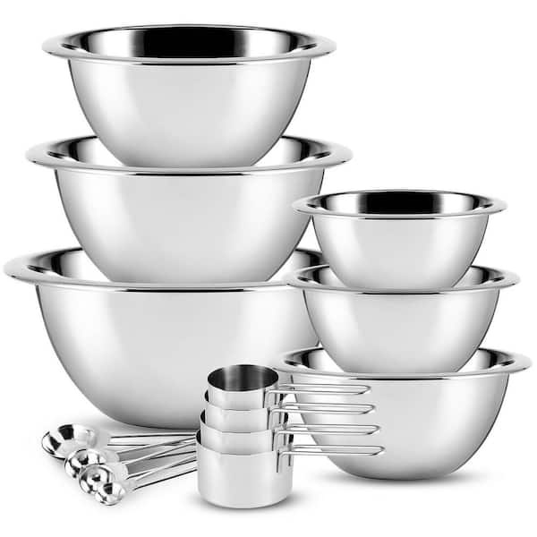 EATEX Nest Plus 14-Piece Stainless Steel Kitchen Baking Mixing Bowl Set W/Measuring  Cups JT-MB-14 - The Home Depot