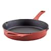 Rachael Ray Nitro Cast Iron Skillet 10-in ,Red