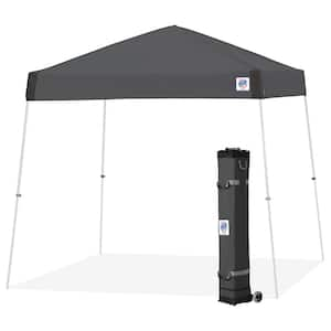 Vista Series 10 ft. x 10 ft. Steel Grey Instant Canopy Pop Up Tent with White Angled Legs with Roller Bag