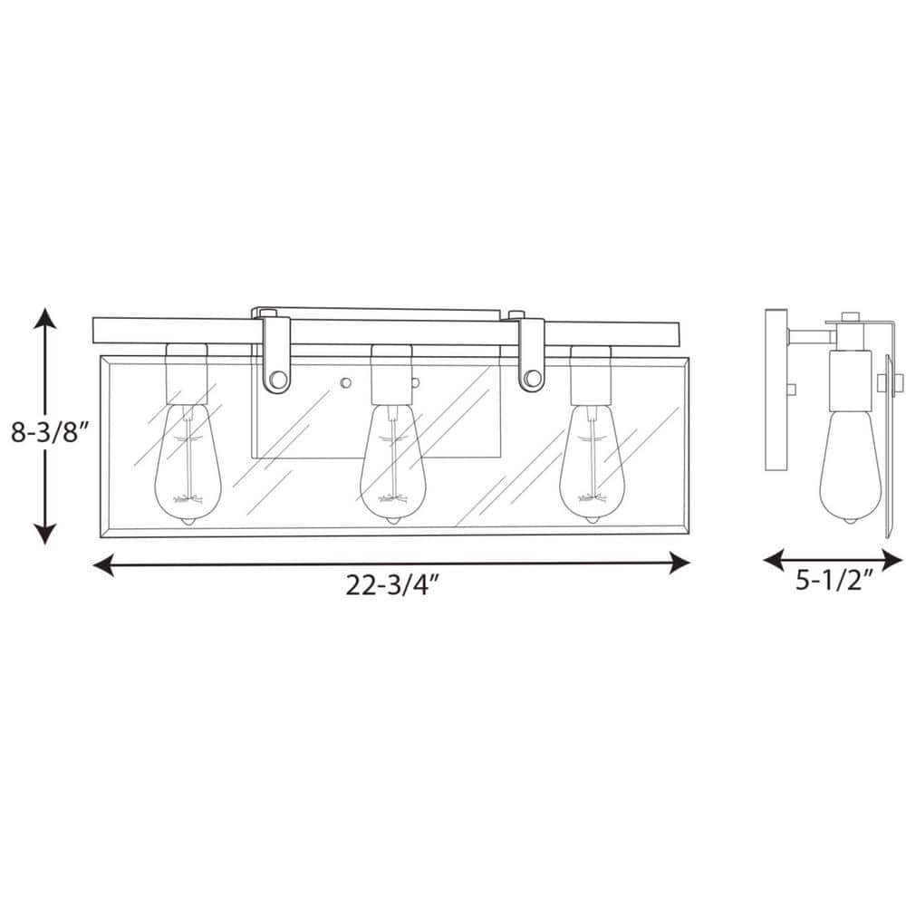 Glayse Brushed Nickel 3-Light Vanity Fixture with Glass Shade