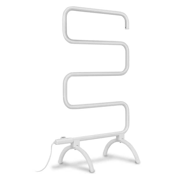 Bunpeony Freestanding 5-Bar Plug-In Electric Towel Warmer in White