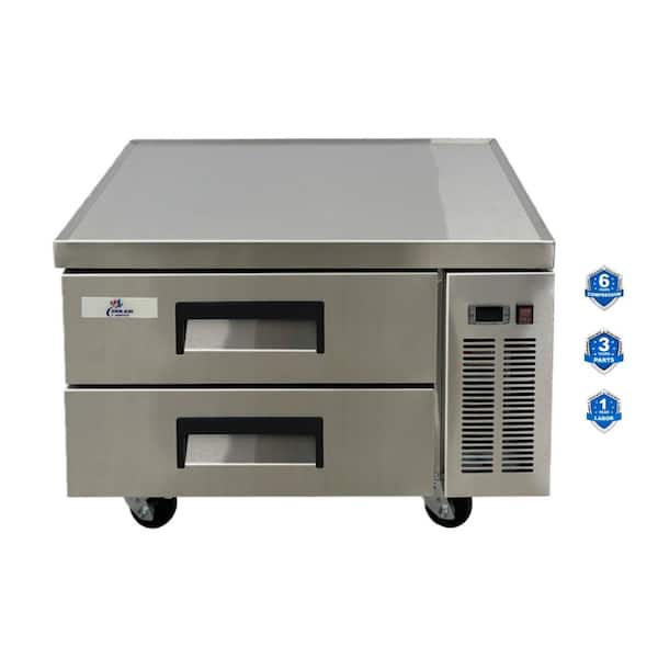 36 in. W 6.5 cu. ft. Commercial Chef Base Refrigerator Cooler in Stainless Steel