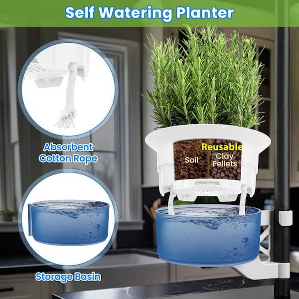 N/A Tall Indoor Plant Hydroponic Growing System w/ LED Grow Light