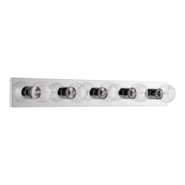Quorum International Traditional 30 in. W 4-Light Chrome Vanity Lights with Exposed Bulbs