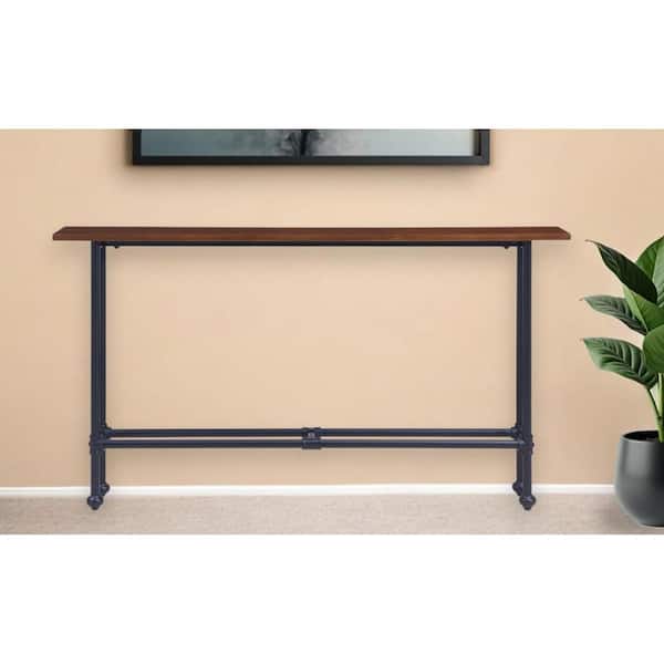 61 in. Black Rectangle MDF Console Table