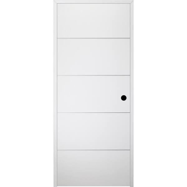 Belldinni 18 in. x 80 in. Smart Pro_4H Left-Hand Solid Composite Core Polar White Prefinished Wood Single Prehung Interior Door