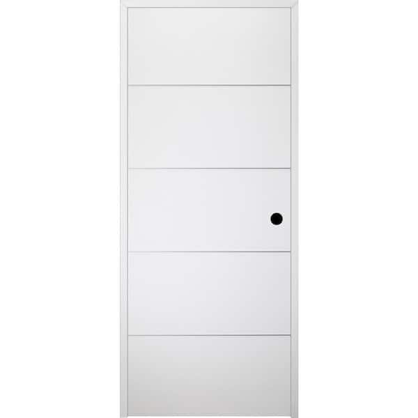 Belldinni 30 in. x 80 in. Smart Pro_4H Left-Hand Solid Composite Core Polar White Prefinished Wood Single Prehung Interior Door