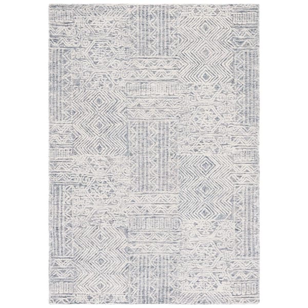 SAFAVIEH Abstract Gray/Ivory Doormat 3 ft. x 5 ft. Geometric Area Rug