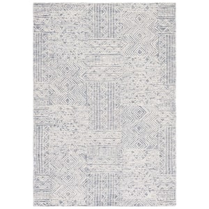 Abstract Gray/Ivory 4 ft. x 6 ft. Geometric Area Rug