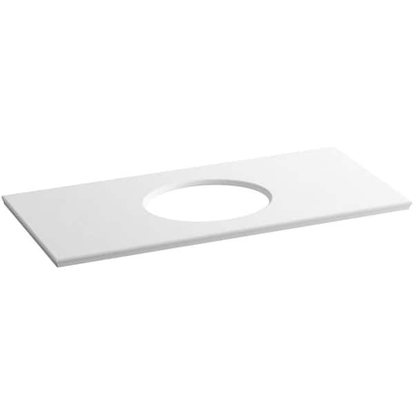 KOHLER Solid/Expressions 49.625 in. Solid Surface Vanity Top in White Expressions without Basin