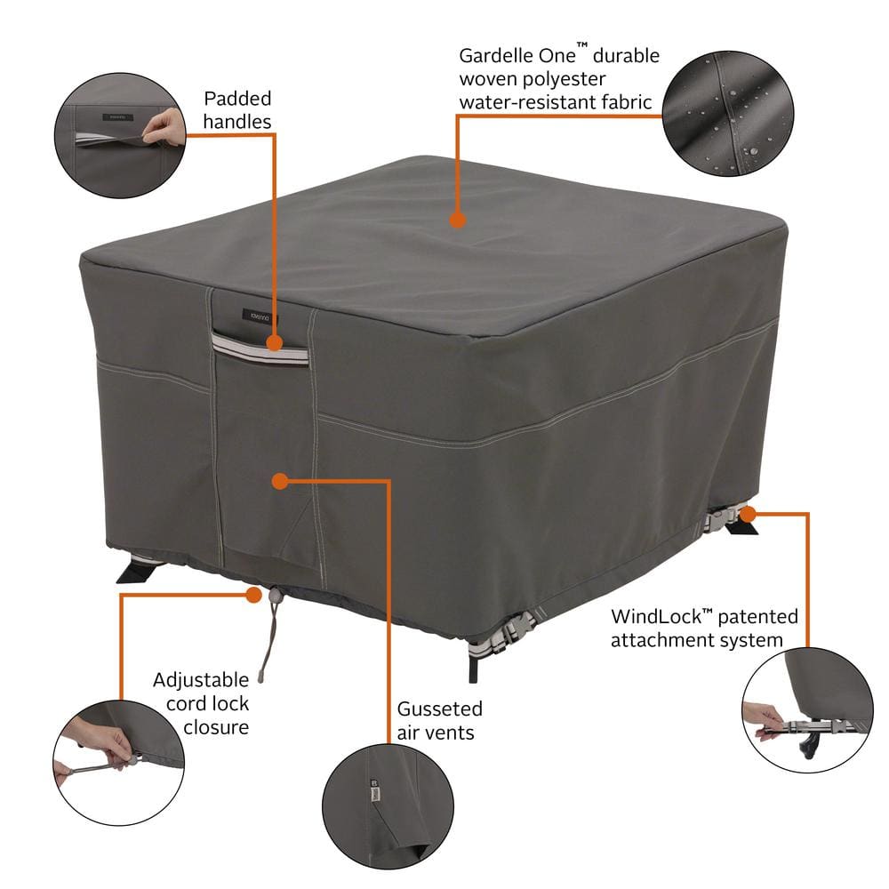 Ravenna Large Brown and Off-White Water-Resistant Patio Table Cover