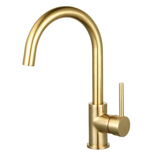 Kingston Brass Concord Single Hole Single-Handle Vessel Bathroom Faucet in Brushed Brass