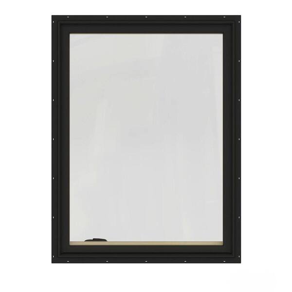 JELD-WEN 36.75 in. x 48.75 in. W-2500 Series Bronze Painted Clad Wood Right-Handed Casement Window with BetterVue Mesh Screen
