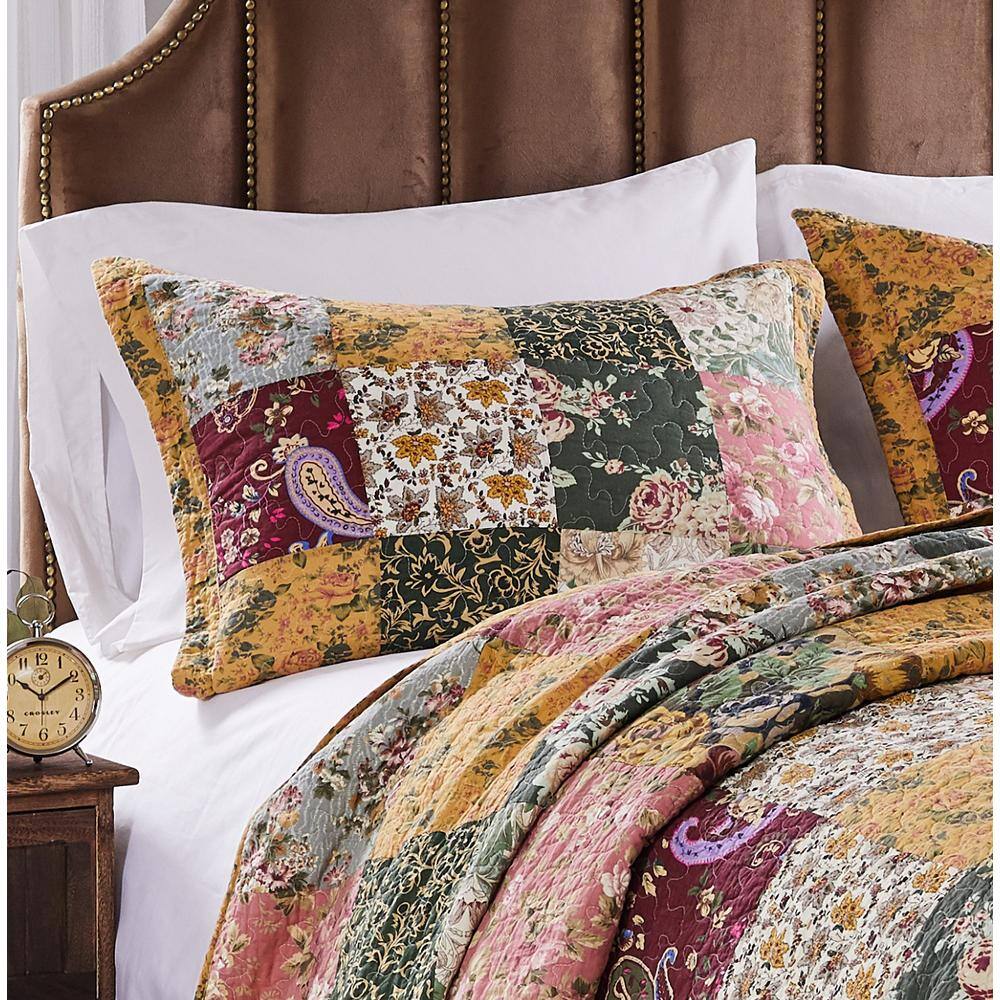 Antique Chic Multicolor Cotton Patchwork Full Bedspread Set