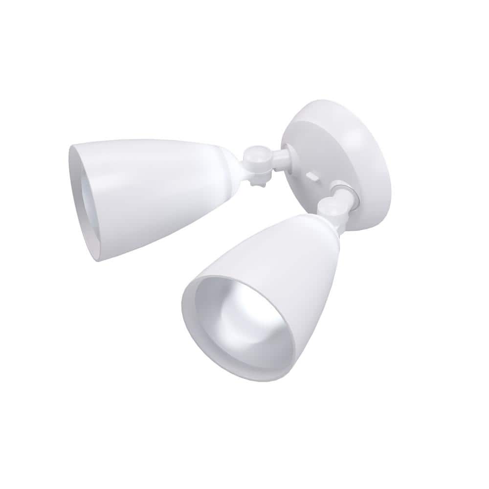 White Polycarbonate Twin-Head LED Security Floodlight