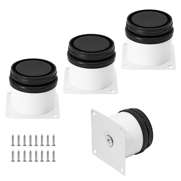 2 in. Stainless Steel Adjustable Round Furniture Replacement Legs for Cabinet Sofa Couch Shelves Table, White (4-Pack)