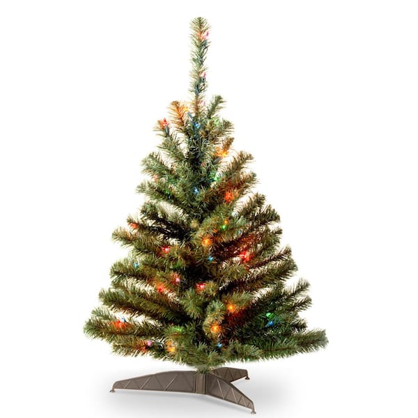 National Tree Company 3 ft. Kincaid Spruce Artificial Christmas Tree with Multicolor Lights