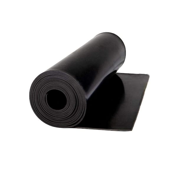 10 ft. L x 18 in H x 0.125 in. Solid Neoprene Rubber Sheet Edging Anti-Vibration Anti-Slip Black Smooth Durable 1-Pack