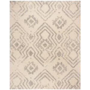 4' x 6' Grey Ivory SAFAVIEH Arizona Shag Collection ASG746G Moroccan Non-Shedding Living Room Bedroom Dining Room Entryway Plush 1.6-inch Thick Area Rug