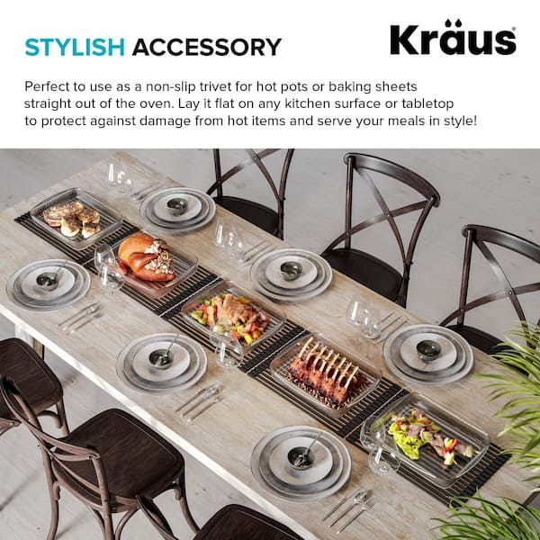 Kraus Multipurpose Workstation Sink Roll-Up Dish Drying Rack in Light Grey  