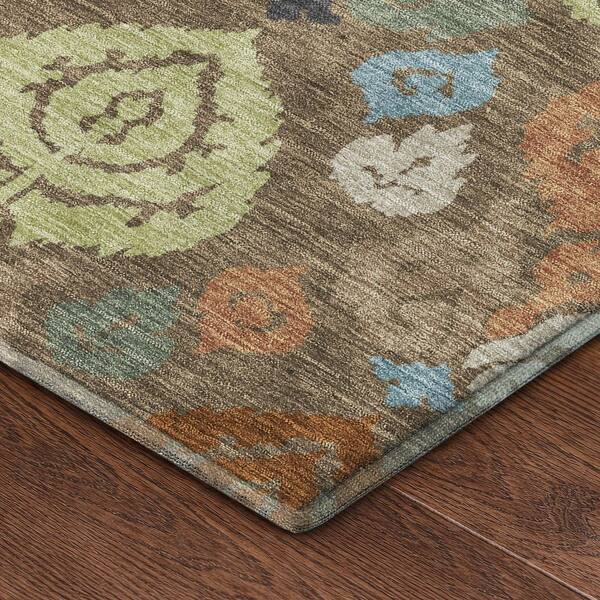 Mayfield Premium Machine Washable Abstract AMF2460 Chocolate 10 ft. x 14 ft. Area Rug
