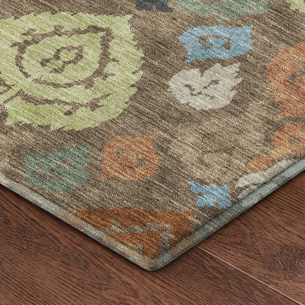 Mayfield Premium Machine Washable Abstract AMF2460 Chocolate 2 ft. x 3 ft. Accent Rug