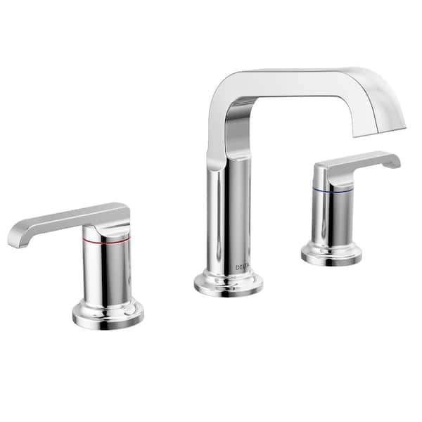 Delta Tetra 8 in. Widespread Double-Handle Bathroom Faucet in Polished Chrome