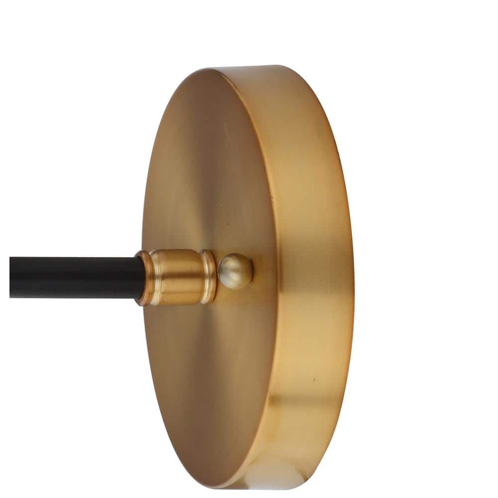 Caleb 1-Light Black and Brass Globe Wall Sconce