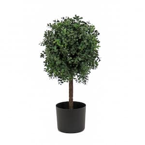 24 in Artificial Boxwood Single Ball Topiary in Nursery Pot, Green