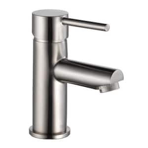 Modern Single Hole Single-Handle Bathroom Faucet in Stainless