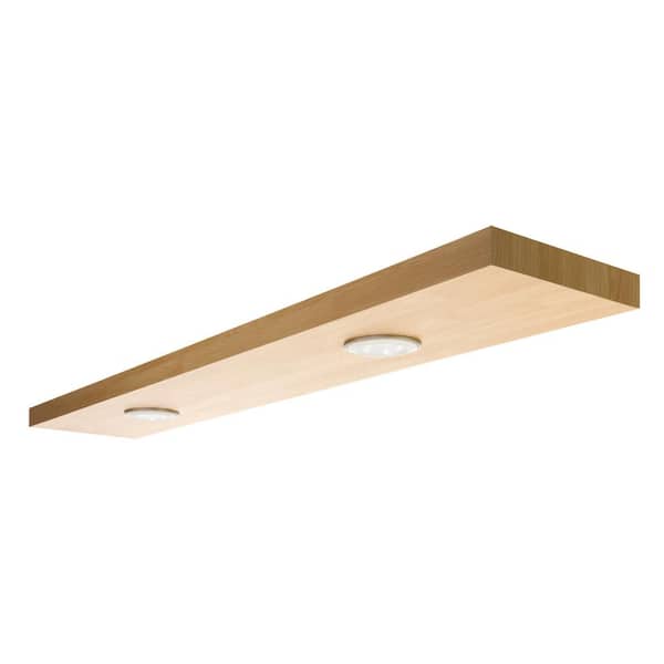 Unbranded 48 in. Oak Kiera Grace Stockholm Aberg Floating Shelf with LED Light