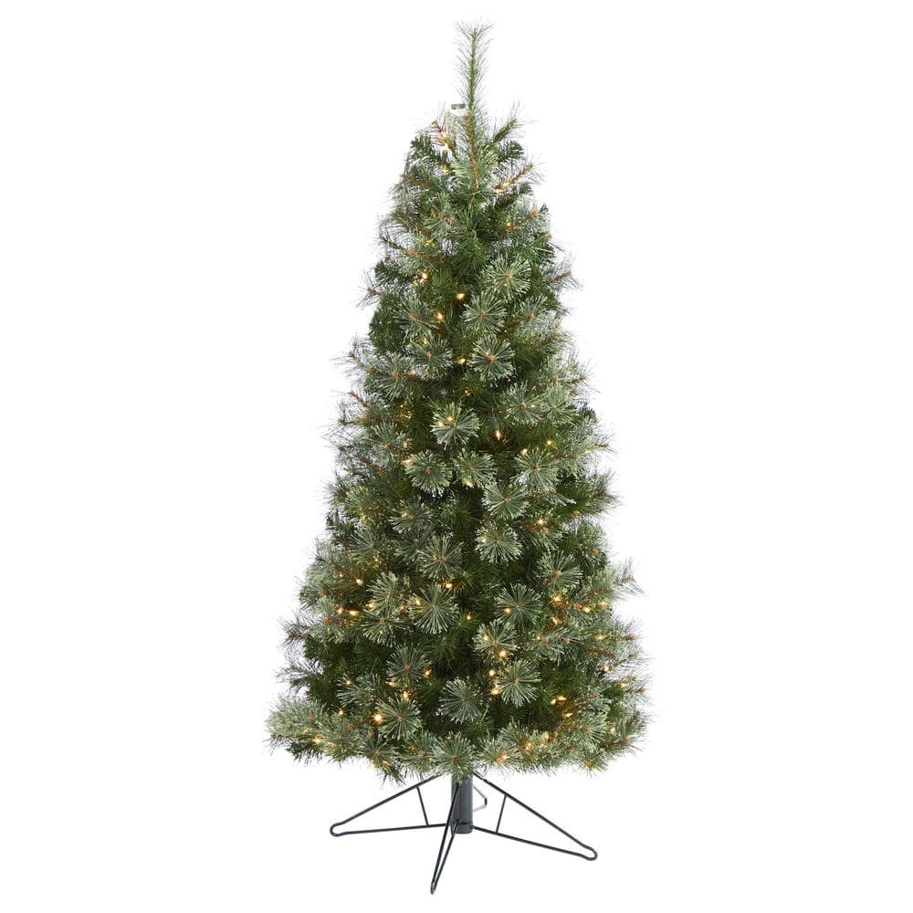 Nearly Natural 5 ft. Pre-lit Cashmere Slim Artificial Christmas Tree with 250 Warm White Lights