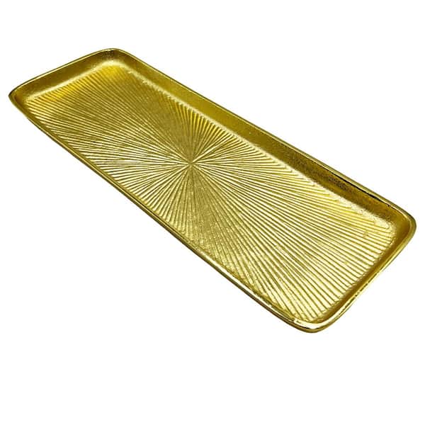 castellousa Aluminum Gold Decorative Modern Tray