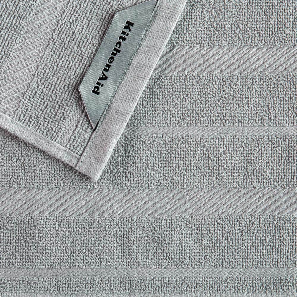 Albany 12"x12" Matte Grey and White Cotton Dishcloth Set