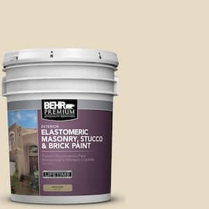 5 gal. #MS-40 Navajo White Elastomeric Masonry, Stucco and Brick Exterior Paint