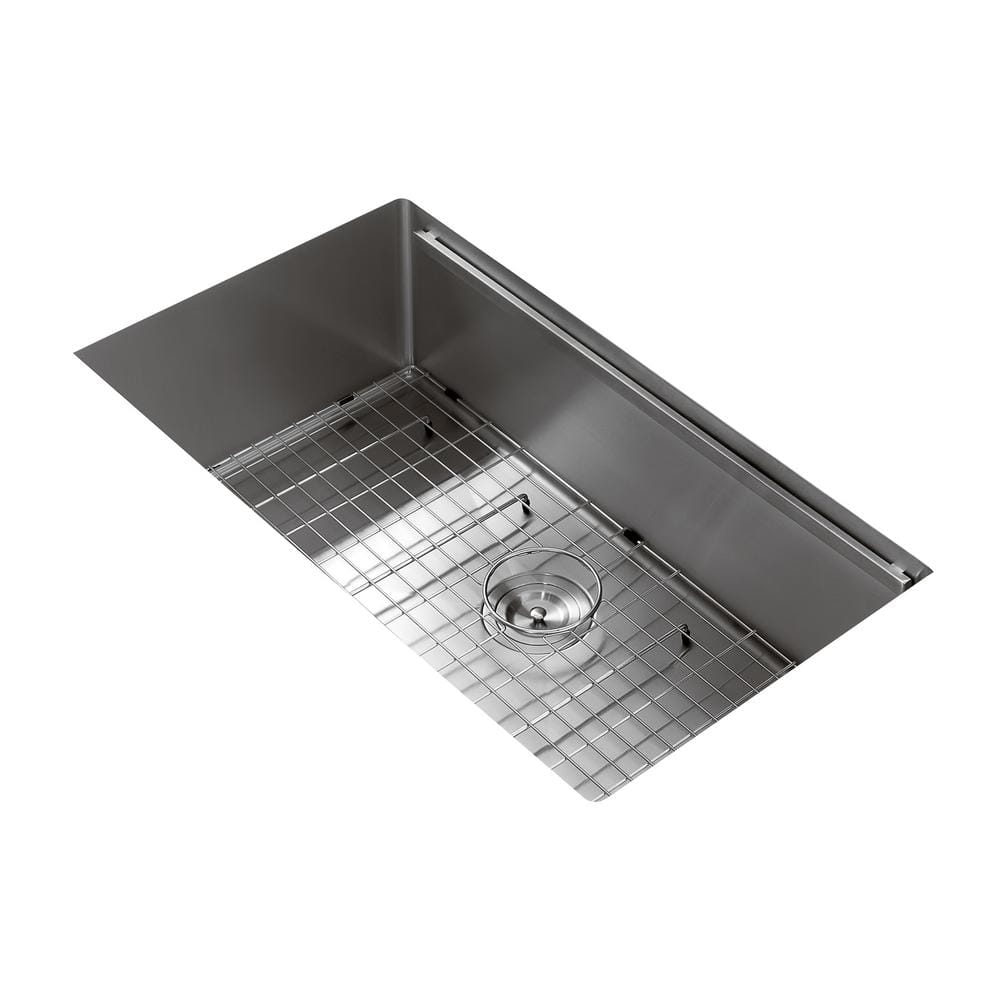 30 in. x 19 in. Undermount Single Bowl 16-Gauge Silver Stainless Steel Kitc