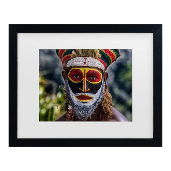 Trademark Fine Art Joxe Inazio Kuesta Bold Tribal Garb Matted Framed Photography Wall Art 18 in. x 22 in