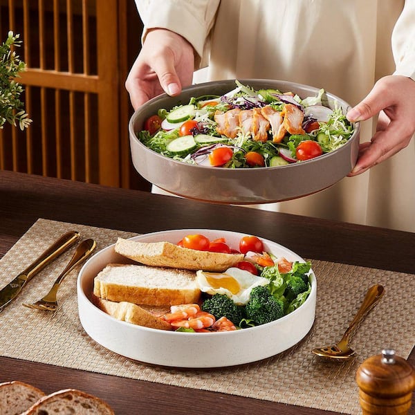 MALACASA 38 fl. oz. Multi-Colored Stoneware Pasta Bowls Set of 4