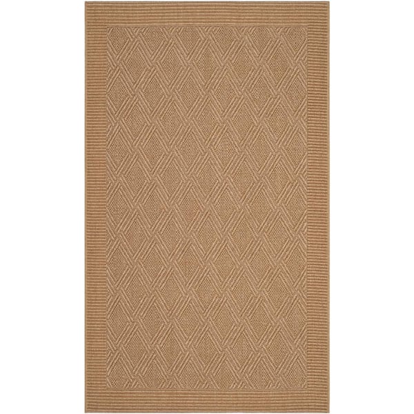 SAFAVIEH Palm Beach Maize Doormat 3 ft. x 5 ft. Border Area Rug