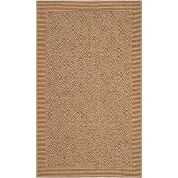 SAFAVIEH Palm Beach Maize 3 ft. x 5 ft. Border Area Rug