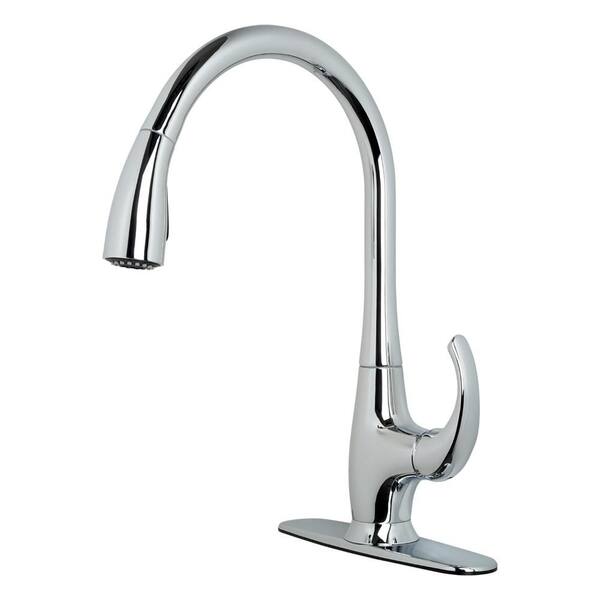 Ultra Faucets Vantage Collection Single-Handle Pull-Down Sprayer Kitchen Faucet in Chrome